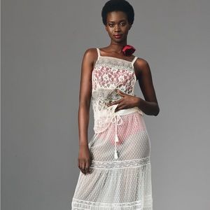 Anthropologie Sheer Mixed Lace Cami